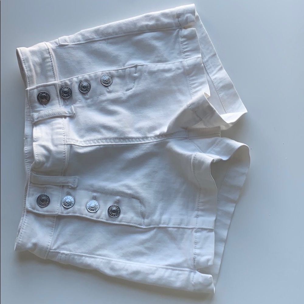 american eagle white jean shorts